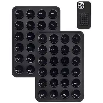 2шт. Силиконовый держатель для телефона с присоской Hands Free, прочная клейкая подставка для iPhone 15 Pro Max, Samsung S24 S23, универсальное крепление чёрный