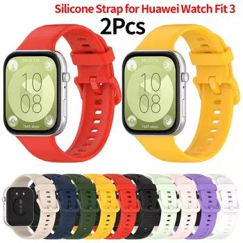 2шт силиконовый ремешок для Huawei Watch Fit 3 Smart Watch водонепроницаемый сменный браслет с защитой от пота спортивный ремешок для часов