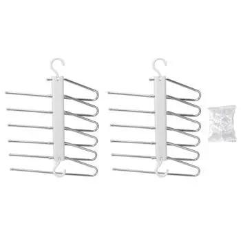 2шт складные вешалки для брюк многослойная нержавеющая сталь многофункциональная стойка для брюк