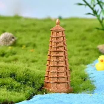 2шт Смола Миниатюрная статуэтка Широкое применение Удобный декор формы пагоды