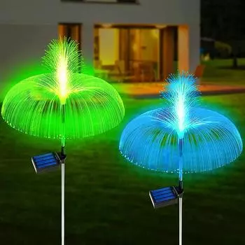 2шт солнечные садовые фонари в форме медузы 7 цветовых вариаций 1pcs как