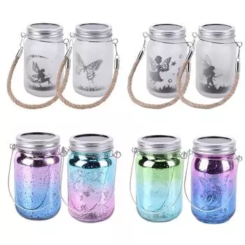 2шт солнечный подвесной сказочный фонарь IP55 водонепроницаемый для наружного двора, сада, газона C