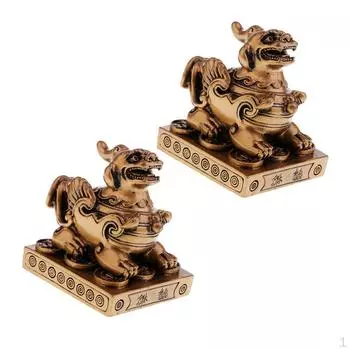 2шт статуэтки фэн-шуй фигурка для привлечения богатства