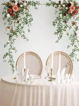 2шт свадебные цветы искусственные цветы свадебная арка цветы с висячими лозами гирлянды зеленые композиции для приветственных знаков настенный декор окна дома белый