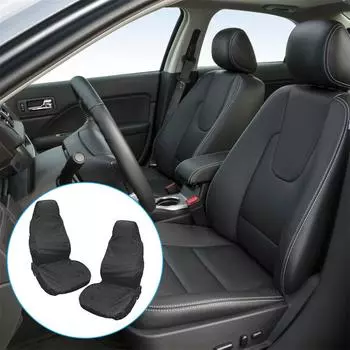 2шт сверхмощные чехлы на передние сиденья универсальные автомобильные фургоны черные водонепроницаемые протекторы