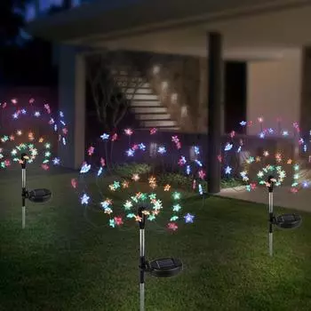 2шт светодиодные фейерверки на солнечной энергии водонепроницаемые уличные лампы украшения газона Colorful Light
