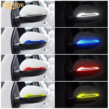 2шт светоотражающие наклейки на дверную ручку автомобиля для предотвращения столкновений синий