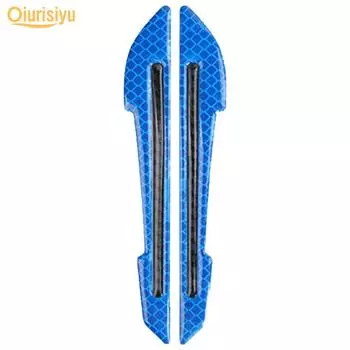 2шт светоотражающие наклейки на дверную ручку автомобиля для предотвращения столкновений синий