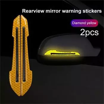 2шт светоотражающие наклейки предупреждающая полоса бесследная защитная автомобильная наклейка предупреждающая автомобильное зеркало заднего вида наружные автомобильные аксессуары