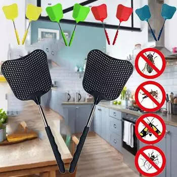 2шт телескопические мухобойки прочные пластиковые сверхмощные мухобойки с нержавеющей сталью красный