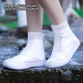 2шт удобные непромокаемые бахилы водонепроницаемые водонепроницаемые ботинки для путешествий в дождливую погоду L чёрный