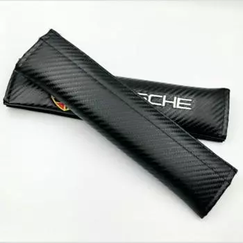 2шт углеродное волокно 3D вышитый автомобильный ремень безопасности наплечная накладка чёрный