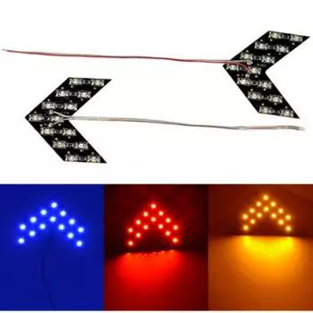 2шт универсальный 14SMD стрелка светодиодный свет автомобиля боковое зеркало указатели поворота индикаторная лампа красный