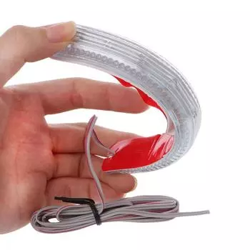 2шт Универсальный мягкий Янтарный 9 Smd12V Светодиодный индикатор зеркала заднего вида автомобиля 2pcs