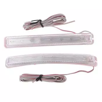 2шт Универсальный мягкий Янтарный 9 Smd12V Светодиодный индикатор зеркала заднего вида автомобиля