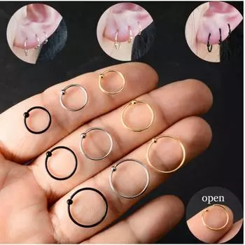 2шт ювелирные изделия для тела пирсинг хрящей серьги обруч для губ кольцо в носу