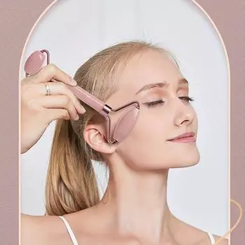 2шт-в-ролик для лица, шеи, глаз, массаж лица, массажер для лица и шеи, косметические средства по уходу за кожей, средство по уходу, подарок для ухода за собой розовый