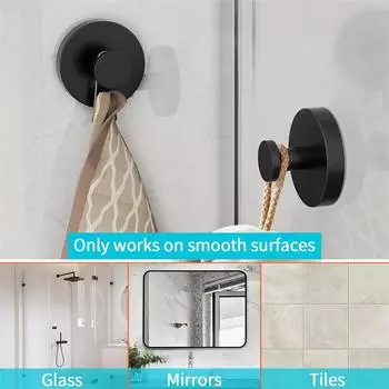 2шт вакуумные присоски крючки для ванной присоска без дырокола крючок настенный крючок вешалка для стекла кухня ванная крючки для полотенца сумочка L чёрный