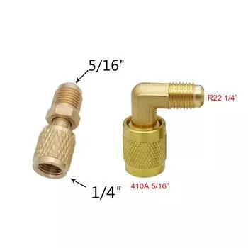 2шт вакуумный насос латунный адаптер мужской 5/16 SAE женский 1/4 SAE для кондиционера адаптер быстроразъемное соединение с прочной конструкцией