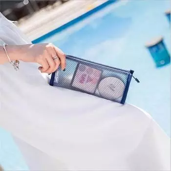 2шт водонепроницаемая сетчатая сумка для хранения ПВХ прозрачная косметичка сумка для мытья чёрный