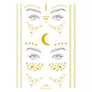 2шт водонепроницаемые временные наклейки на лицо с драгоценными камнями для боди-арта и веснушками