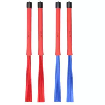 2шт выдвижные барабанные щетки пластиковые щетины резиновая ручка барабанная палочка щетка сменная доступ к барабану Blue