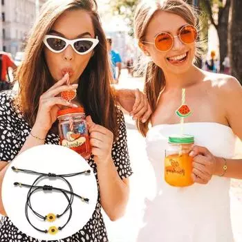 2шт женщин девушка подсолнух регулируемые браслеты украшения дружбы ювелирные изделия