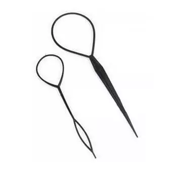 2шт женщины девушка топси хвост волосы плетеный инструмент конский хвост чайник легкий инструмент для укладки