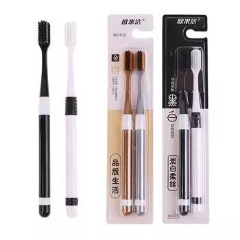 2шт зубная щетка с бамбуковым углем St Bristle зубная щетка для чувствительных десен зубов