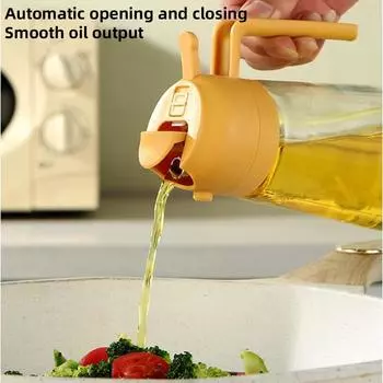 2в1 470мл/600мл масляный распылитель стеклянная бутылка для приготовления пищи бутылка для хранения оливкового масла с защитой от протечек для барбекю фритюрница кухонный инструмент темные хаки