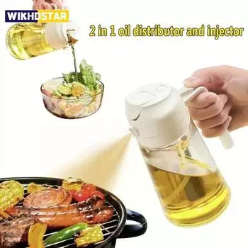 2в1 500 мл пластиковый распылитель масла распылитель распылитель масла баночка для масла Cruet барбекю кухня выпечка обжарка пикник кухонный инструмент белый
