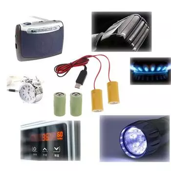 2в1 D батарейки-заменители USB блок питания замена 3V LR20 D батарейки для часов игрушечная камера рождественские полоски свет