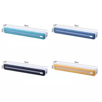 2в1 диспенсер для пластиковой пленки, диспенсер для пищевой пленки, резак, диспенсер для упаковки Saran, алюминиевая фольга, пергаментная бумага, инжектор, кухонный инструмент чёрный