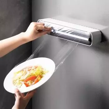 2в1 диспенсер для пластиковой пленки, диспенсер для пищевой пленки, резак, диспенсер для упаковки Saran, алюминиевая фольга, пергаментная бумага, инжектор, кухонный инструмент