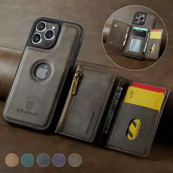 2в1 съемный кожаный чехол для карт Magsafe для iPhone 14 15 13 12 11 Pro Max Plus магнитный противоударный чехол-кошелек For iPhone 15