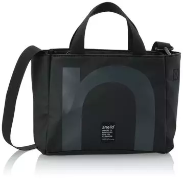 2WAY Mini Tote Bag OVER LOGO AIS1202 BK [Anello]