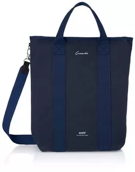 2WAY Tote Bag Vertical A4 Canvas CLAIRE GIM0362 Navy [Anello Grande]