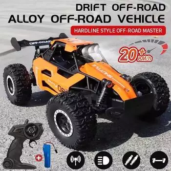 2WD 1:16 RC Car 2.4G Off Road Remote Control Cars Radio Buggy Truck Racing Climbing Drift со светодиодными огнями для детей и мальчиков, игрушки в подарок чёрный