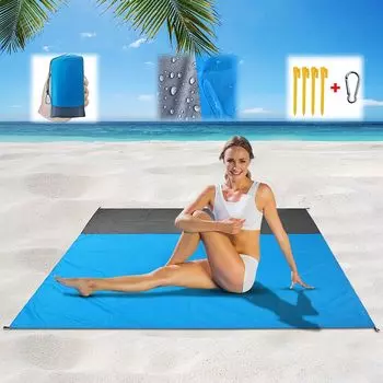 2x2,1 м водонепроницаемое карманное пляжное одеяло складной кемпинговый коврик матрас портативный легкий коврик для пикника на открытом воздухе пляжное полотенце для песка 70cm x 110cm