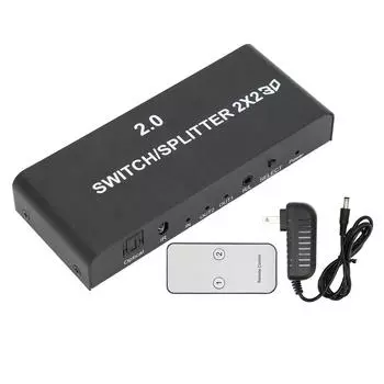 2x2 HD Мультимедийный Интерфейсный Разветвитель 4K 60 Гц 2 Входа 2 Выхода Видео Коммутатор для Передачи Сигнала US Plug