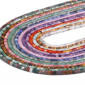 2x3 мм, 155 шт./пакет, бусины из натурального камня, тигровый глаз, агат, кварц, авантюрин, камень-прокладка, свободные бусины для ожерелья, браслета, изготовление ювелирных изделий своими руками Blue Sodalite