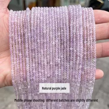 2x3 мм Натуральный фиолетовый жадеит ограненный абакус и аметистовые разделительные бусины для изготовления украшений своими руками Approximately 140 pieces of 2*3mm