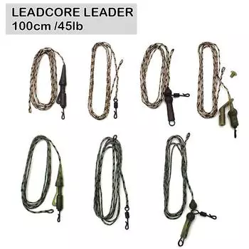 2x 100 см/45 фунтов аксессуары для ловли карпа Leadcore Leader гибридный зажим для поводка QC поворотная система снаряжения плетеная леска для снастей для ловли карпа