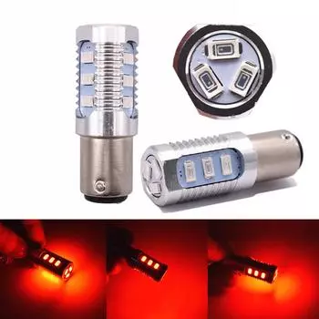 2X 1157 Red Flashing Strobe Blinking Rear Alert Safety Brake Tail Stop LED Light