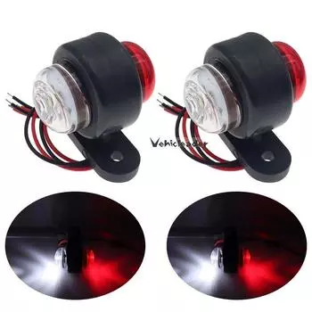 2x 12 В 24 В боковой габаритный фонарь, фары для грузовика, прицепа, светодиодные габаритные фонари для грузовика, трактора, габаритные огни, красный, белый/янтарный