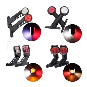 2x 12 В 24 В светодиодный боковой габаритный фонарь для грузовика, боковой габаритный фонарь, задний фонарь для прицепа, габаритные огни, задний габаритный фонарь