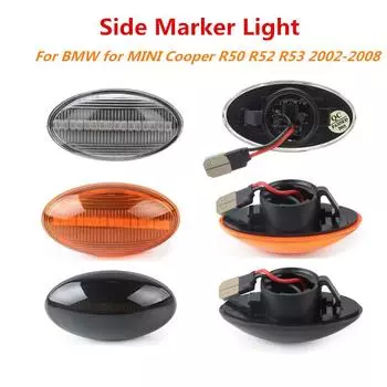 2x 12 В плавный боковой повторитель поворота Динамический светодиодный боковой габаритный фонарь Панельная лампа без ошибок для BMW MINI Cooper R50 R52 R53 2002-2008