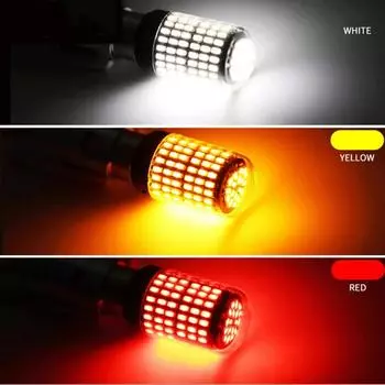 2x 168LED P21W PY21W Автомобильная светодиодная лампа Ba15s 1156 Bau15s T20 WY21W W21W Высокомощная светодиодная сигнальная лампа Canbus Без ошибок Автоматический задний ход 2Pcs&1157 BAY15D P21/5W белый