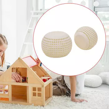 2x 1/12 кукольный домик круглые столики прикроватные тумбочки мини смола полая конструкция мебель сторона