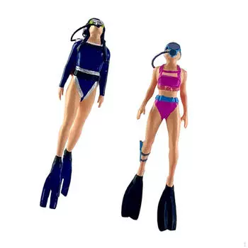 2x 1/64 масштаб русалки ныряющие фигурки окрашенные скульптуры реалистичные миниатюрные человеческие фигурки для микро